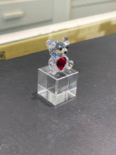 Load image into Gallery viewer, I Love You Teddy Bear Crystal Figurine
