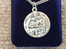 Load image into Gallery viewer, Saint Cosmas And Damian Silver Pendant With Chain