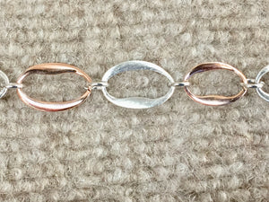 Silver And Rose Gold Plated Bracelet