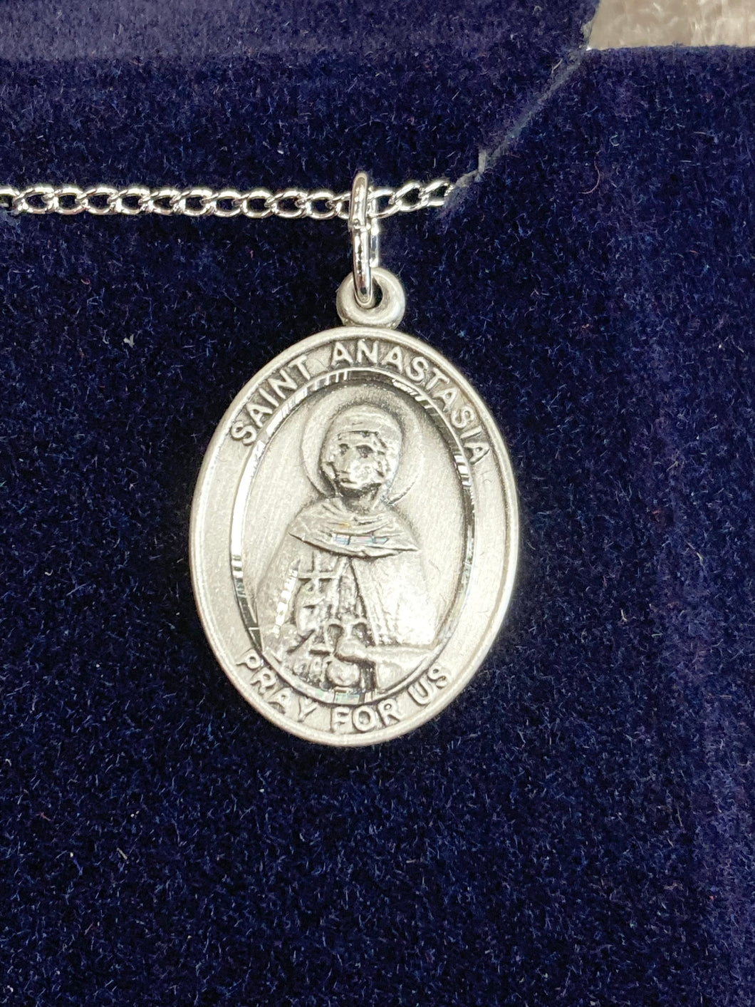 Saint Anastasia Silver Pendant And Chain Religious