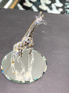 Giraffe Glass Figurine With 22 K Gold Accents