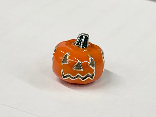 Jack O Lantern Silver Bead