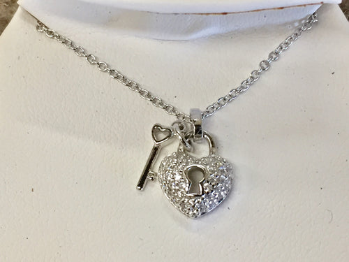 Silver Key To Your Heart Pendant With Chain