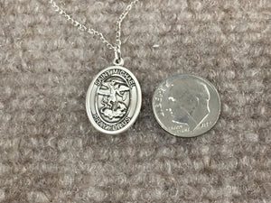Saint Michael Silver Pendant With Chain