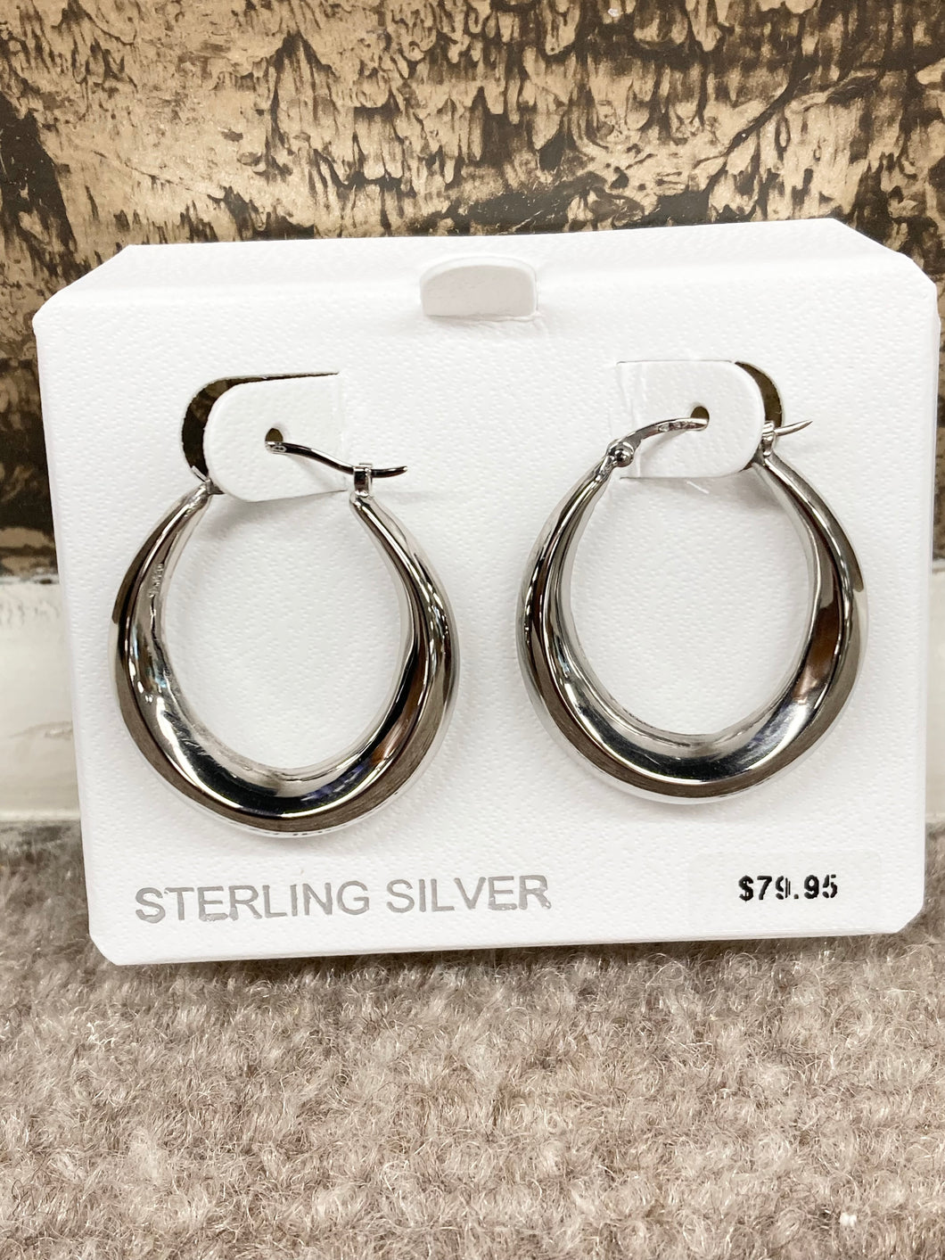 Silver Shell Hoop Earrings