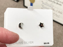 Load image into Gallery viewer, Silver Star And Moon Earrings