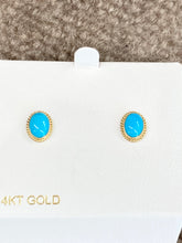 Cargar imagen en el visor de la galería, Turquoise Gold Earrings