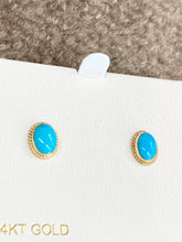 Cargar imagen en el visor de la galería, Turquoise Gold Earrings