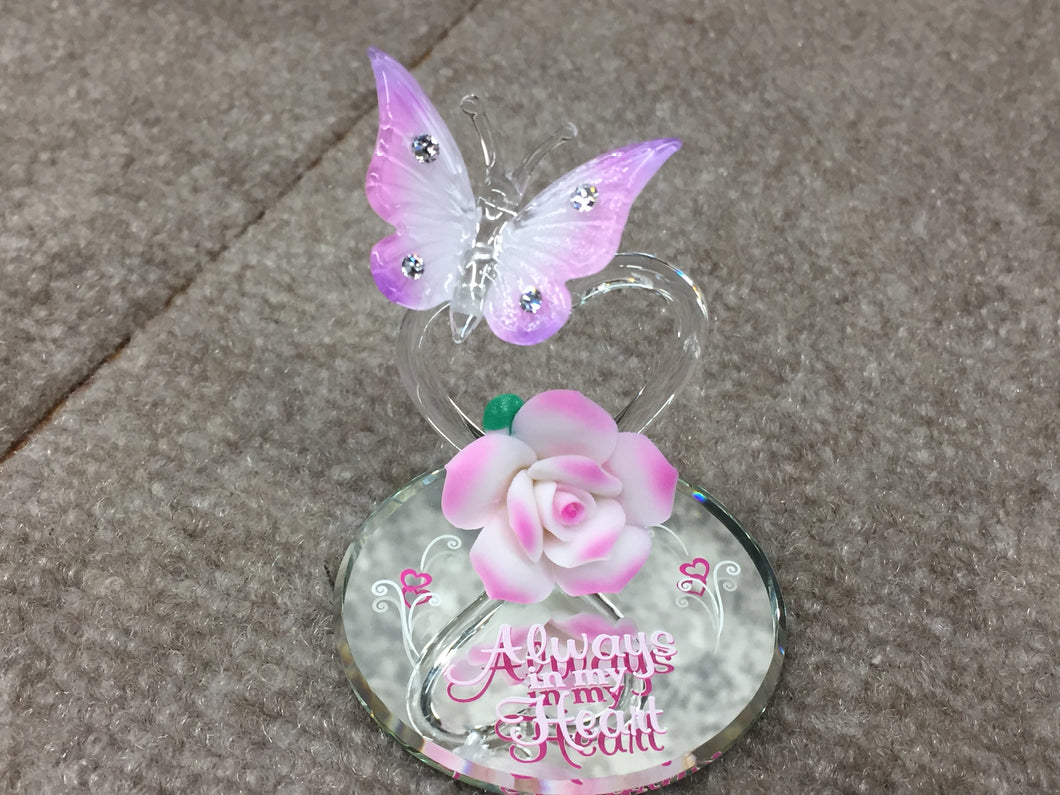 Always In My Heart Butterfly Glass Figurine