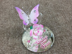 Always In My Heart Butterfly Glass Figurine