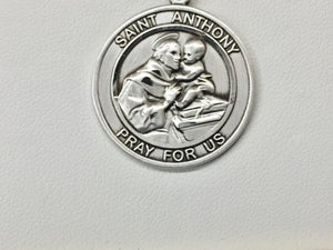 Saint Anthony Silver Pendant And 18 Inch Silver Chain Religious