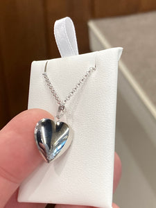 Silver Diamond Heart Locket