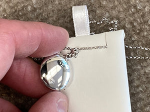 Silver Diamond Locket With Chain