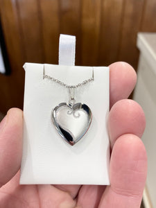 Silver Heart Locket With Chain