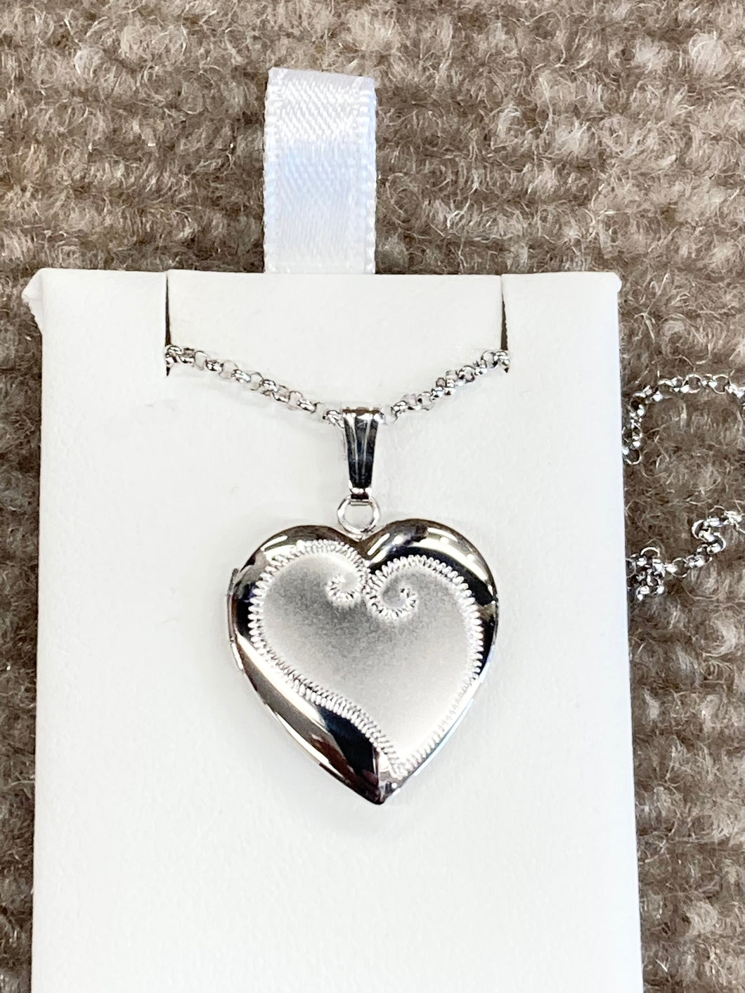 Silver Heart Locket With Chain