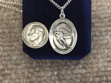 Load image into Gallery viewer, Saint Christopher Silver Hockey Pendant With Chain Religious