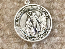 Load image into Gallery viewer, Saint John The Baptist Medal With 18 Inch Silver Chain Religious