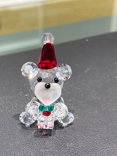 Santa Bear Crystal Figurine