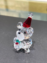 Load image into Gallery viewer, Santa Bear Crystal Figurine