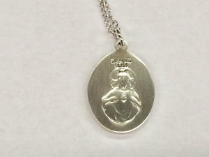 Our Lady Of Mount Carmel Silver Pendant With Chain Religious