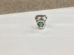 Coffee Cup Silver Bead