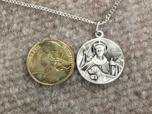 Saint Bernard Of Monjoux Silver Pendant And Chain