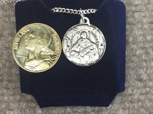 Saint Thomas Aquinas Silver Pendant And Chain Religious