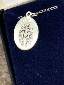 Silver Miraculous Medal And Chain