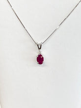 Load image into Gallery viewer, Ruby And Diamond White Gold Pendant And Chain