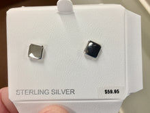 Load image into Gallery viewer, Silver Square Stud Earrings