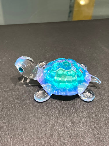 Blue Turtle Glass Figurine