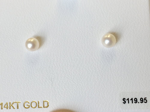 Cultured Pearl Gold Earring 5.25 Millimeters