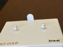 Load image into Gallery viewer, Cultured Pearl Gold Earring 5.25 Millimeters