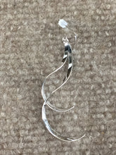 Load image into Gallery viewer, Silver Double Twist Flat Wire Drop Earrings