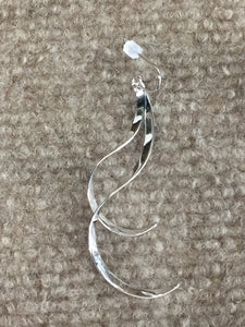 Silver Double Twist Flat Wire Drop Earrings