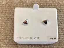 Load image into Gallery viewer, Triangle Silver Stud Earrings