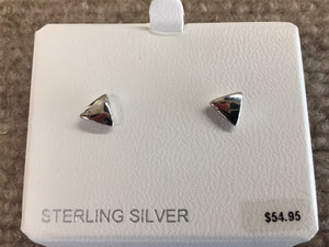 Triangle Silver Stud Earrings