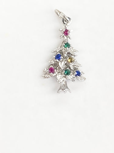 Silver Christmas Tree Charm