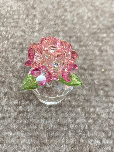 Pink Hydrangea Crystal Figurine