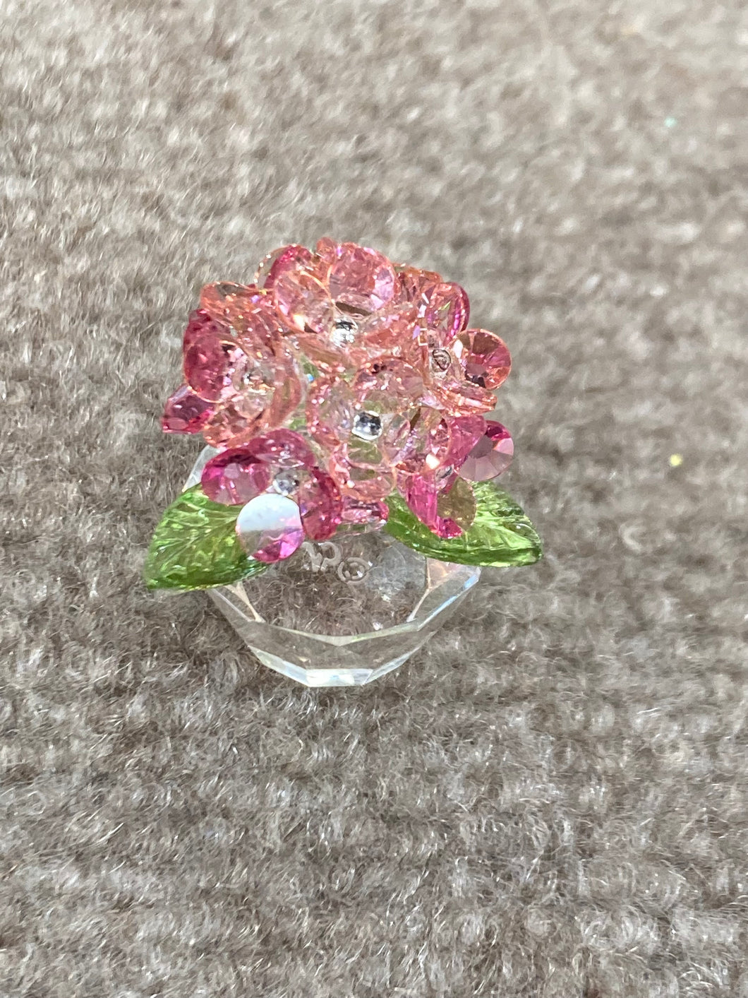 Pink Hydrangea Crystal Figurine