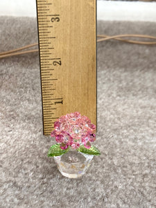 Pink Hydrangea Crystal Figurine