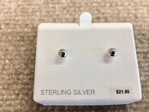 Sterling Silver 6 Millimeter Wide Ball Stud Earrings