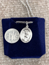 Load image into Gallery viewer, Saint Regina Silver Pendant With 18 Inch Silver Curb Chain Religous