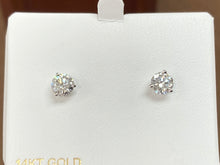 Load image into Gallery viewer, Lab Created 2.38 Carat Round White Gold Diamond Earrings