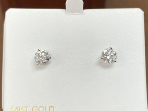 Lab Created 2.38 Carat Round White Gold Diamond Earrings