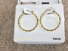 Load image into Gallery viewer, Gold Twisted Hoop Earrings