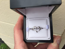 Load image into Gallery viewer, Silver Diamond Heart Ring