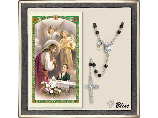 First Communion Rosary With Prayer Card Religious