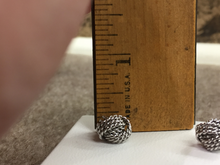 Load image into Gallery viewer, Silver Knot Ball Earrings
