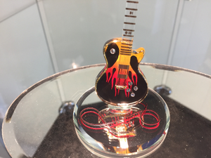 Guitar Heat Glass Figurine With Swarovski Crystals